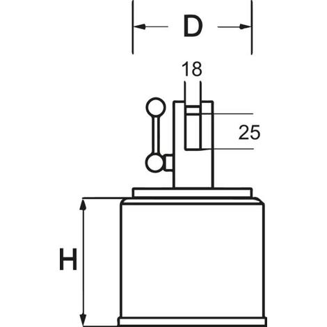 Topfmagnet mit Abdrückgewinde 44mm