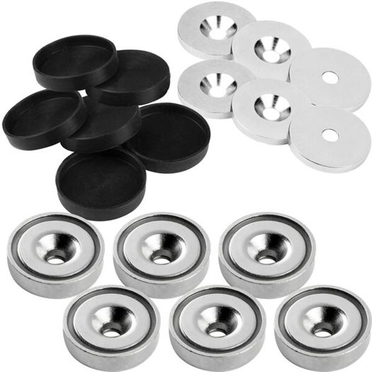 Topfmagnet Set ø 25mm mit Bohrung | 18-teilig