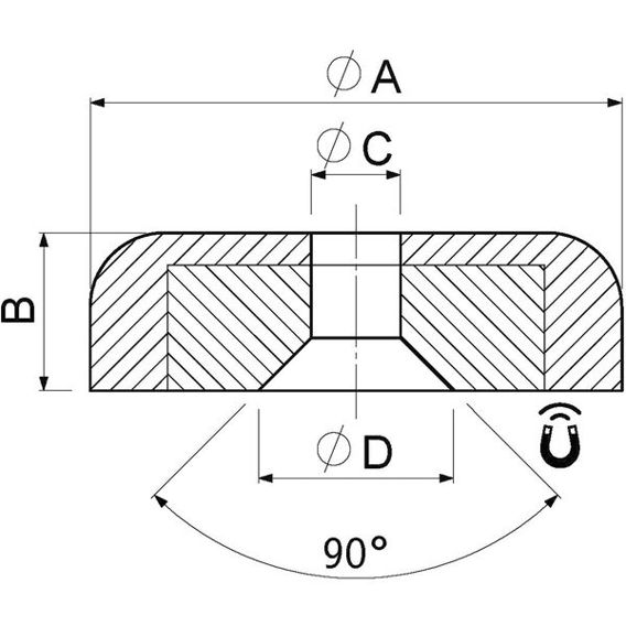 Flacher Magnet Topf - 28.6 mm - 4.0 kg Haltekraft