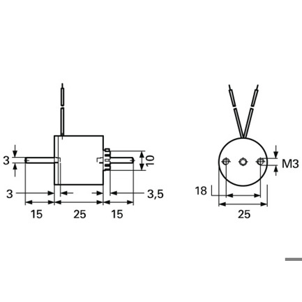 Drehmagnet mit 100% Einschaltdauer, 24VDC