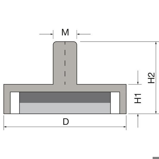 Topfmagnet Set ø 25mm mit Gewindezapfen und Zubehör 18-teilig