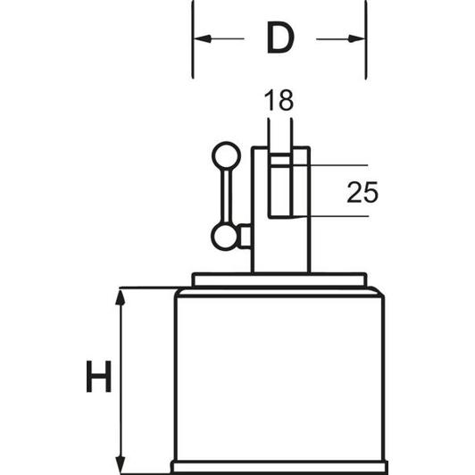 Topfmagnet mit Abdrückgewinde 70mm