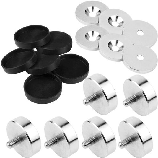 Topfmagnet Set ø 25mm mit Gewindezapfen und Zubehör 18-teilig