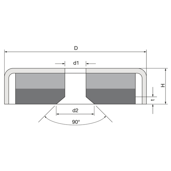 Magnetischer Topf mit Bohrung Ø 25 mm