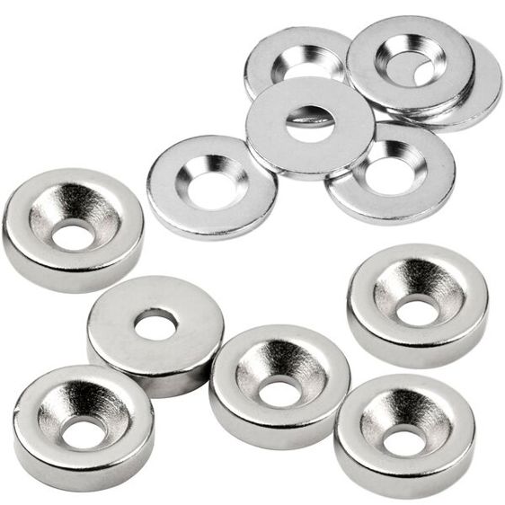 15mm Neodym Scheibenmagnete mit Metallscheibe - Set mit 12 Stück